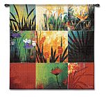 Tropical Canvas Paintings - Tapestry_ Tropical Nine Patch (iii)